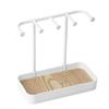 Portable Jewelry Display Rack Earrings Necklaces Storage Rack Key With Wooden Base Hanging Holder Desktop Organizer