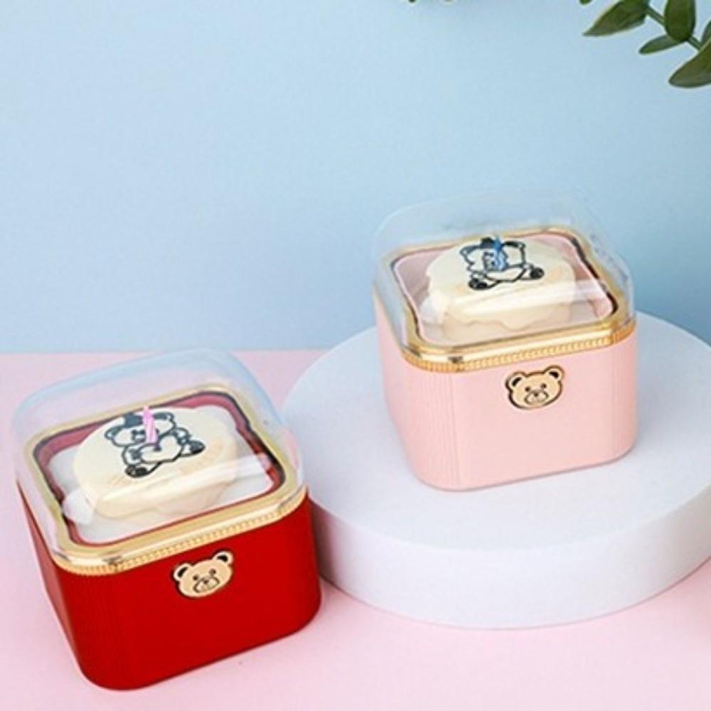 Cartoon Bear Flip Ring Box Automatic Romantic Rotating Jewelry Box Cute Surprise Mechanism Box Confession Proposal