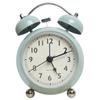 East Leaf Alarm Table Classic Continuous Second Battery Operated Clock, Clock, Analog, Bell, Hand, Silent, Stylish, Retro, (Green)