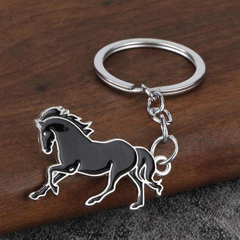 Zliatinový smaltovaný kľúčenka s koňom Krúžok na kľúče Prívesok na kabelku Tašku Držiak na kľúče od auta Kľúčenka Šperky Doplnky A10