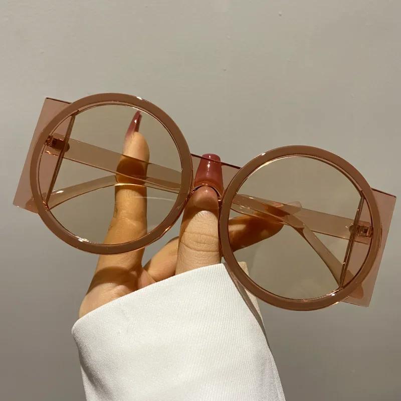 Vintage Runde Solbriller for Kvinner Menn Mote Luksusmerke Designer Utendørs Nyanser UV400 Briller Kvinne Fest Solbriller