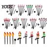 Weather Resistant Landscape Lighting Christmas Solar Stake Lights, Santa Snowman Tree Figurine Lawn Powered Yard Gifts Waterproof Warm LED Lights