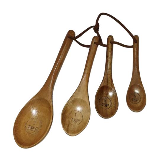 

Wooden Measuring Cups And Spoons Set Coffee Bean Powder Measuring Spoon Nested Baking Tools for Accurate Cooking Rustic Kitchen Decor