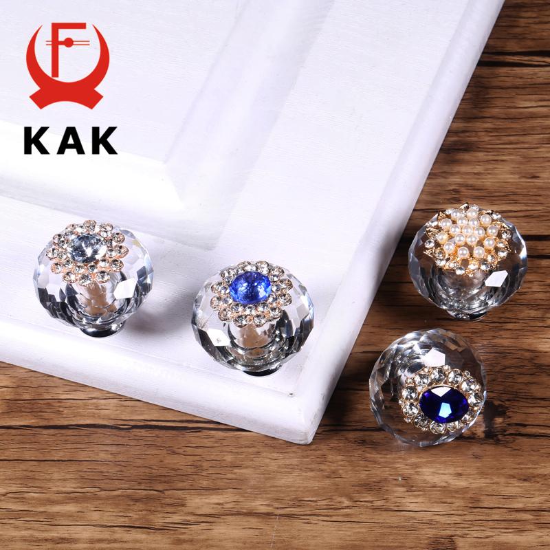 KAK Crystal Cabinet Knobs and Handles Luxury Cabinet Pulls Dresser Drawer Knobs Kitchen Handles Furniture Handle Hardware