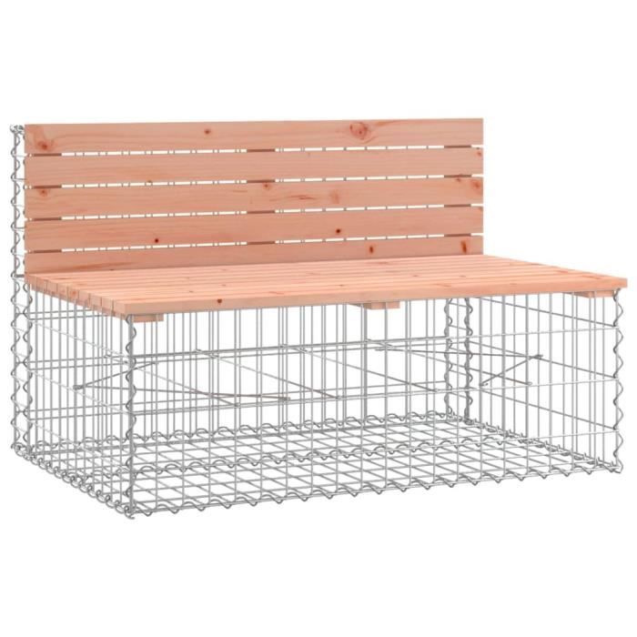 VidaXL Design Gabion Garden Bench 103x70x65cm Solid Douglas Wood 834375