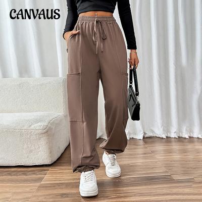 Autumn Casual Sweatpants Women's Pant Pocket Elastic Drawstring Sweatpants