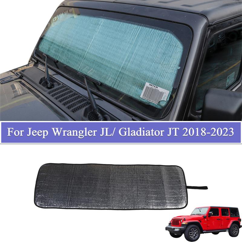 Front Windshield Sun Shade UV Blackout Shades Protect Pad For Jeep Wrangler JL Gladiator JT  2018- Interior Car Accessories