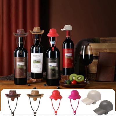 Silikon Weinflaschenverschluss Hutform Versiegelungstopfen Lustiger Weinkorken Bar Küchenzubehör