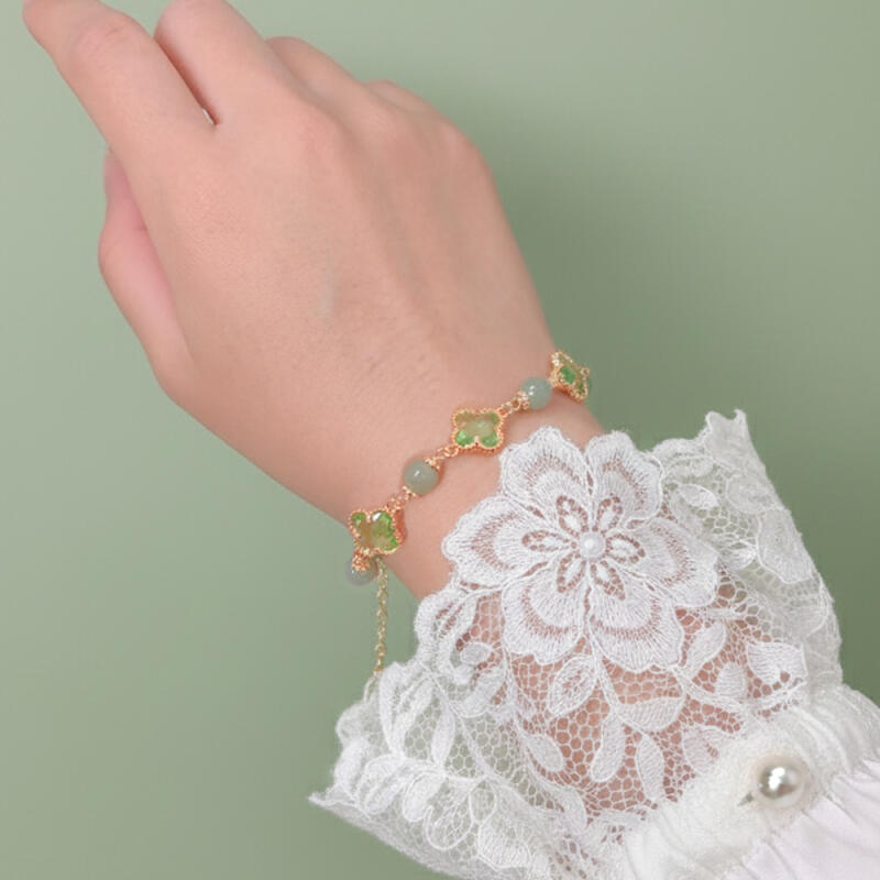 H7H13 Hwajeonok Amethyst Four-Leaf Clover Lucky Bracelet Collection