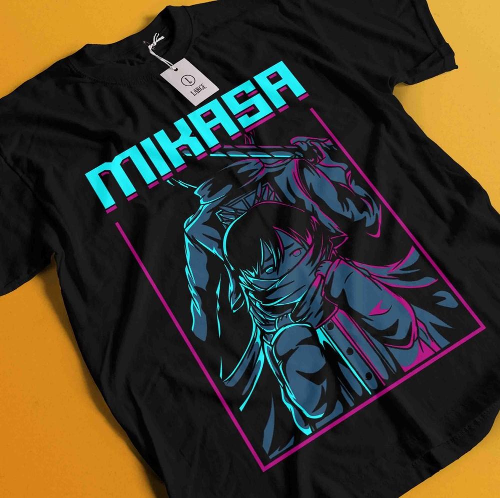 

Футболка Атака Титанов Микаса Футболка Эрен Леви Футболка АОТ Эрвин Ханге Армин Футболка 3XL