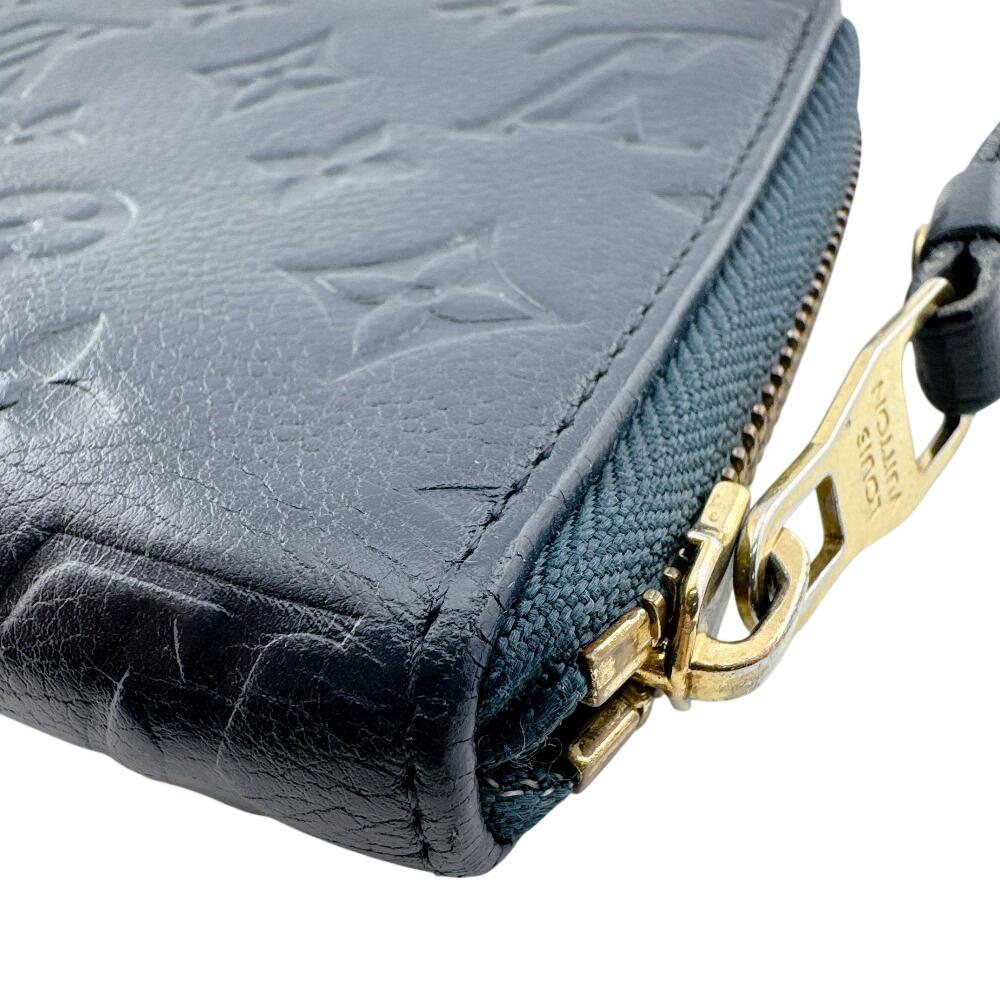 LOUIS VUITTON M80958 Monogram Ann Platt leather Zippy Vertical Purse Navy leather Used