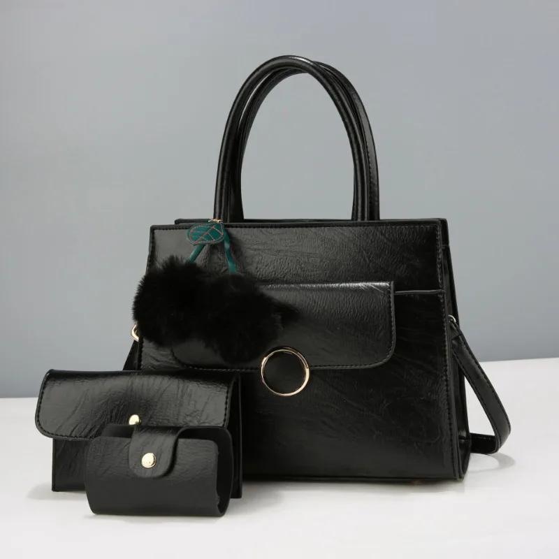 High Quality Leather Women Crossbody Shoulder Bags  New 3 Piece Set Luxury Purses and Handbags Women Bags