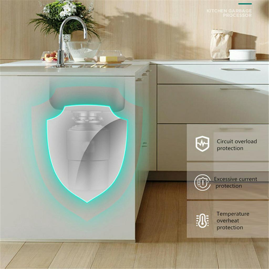 Home Kitchen 1HP Garbage Disposal Continuous Feed Food Waste Machine 630w 220v