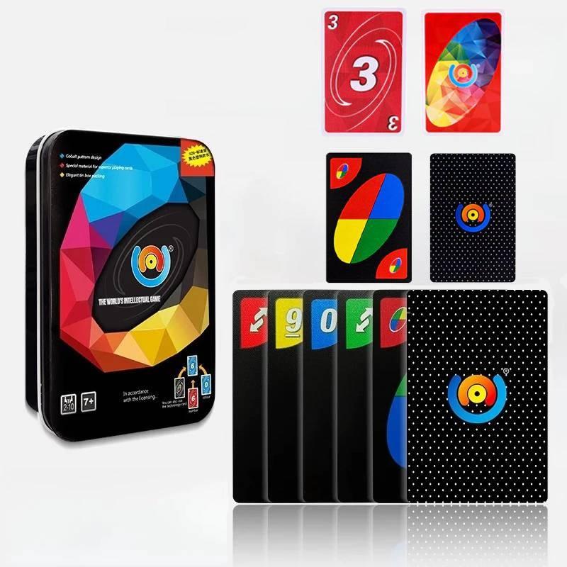 Game Cod Uno Black Board Game Cards Pvc Plastic Family Party Casual Gifts Prop