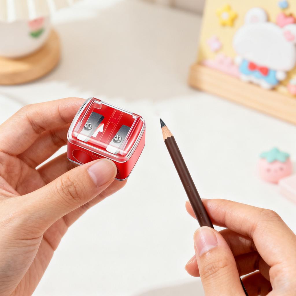 Double-ended Makeup Pencil Sharpener, Suitable, Eyebrow Pencil, Easy To Use Makeup Tool, High Quality With Cover, Suitable For Women