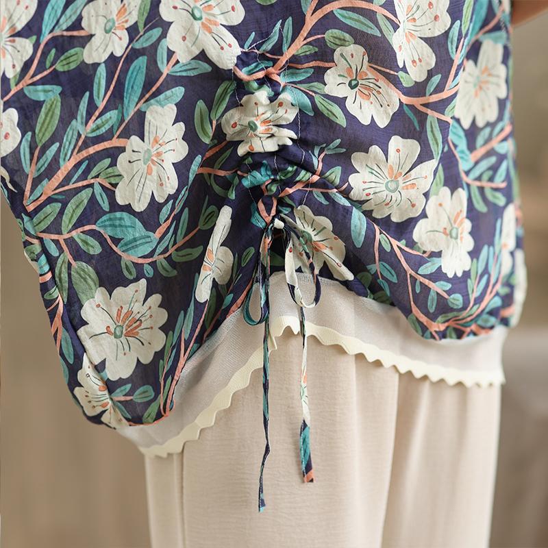 DIMANAF 2026 Plus Size New T-Shirt Women Blouse Lady Tops Tees Print Flower Loose Casual Shirts Oversize Beach Summer