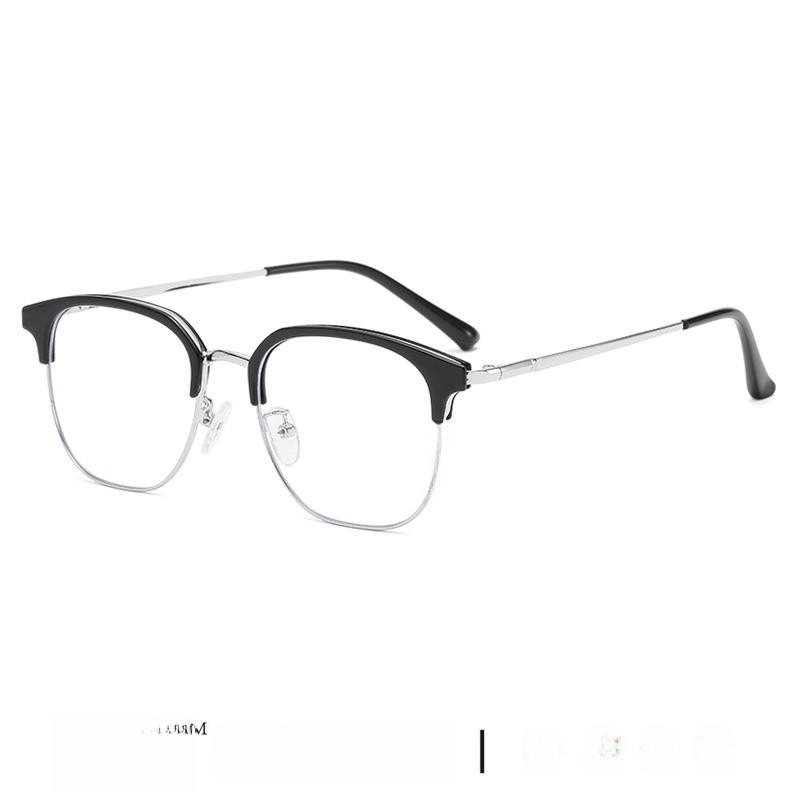 Business Style Half Frame Blue Light Blocking Glasses For Men Women With Pc Lenses For Casual Wear