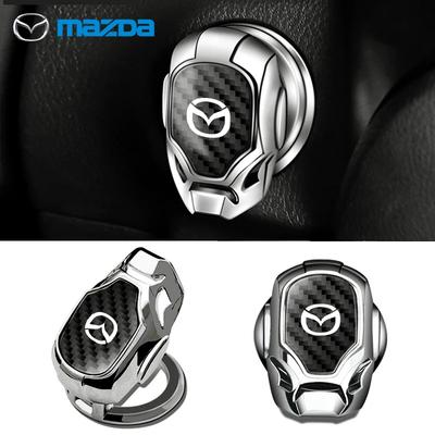 Car Badge One-click Start Protective Cover Start Stop Button Decoration Sticker For Mazda 2 3 5 7 CX5 CX7 CX9 MX5 CX30 Skyactiv