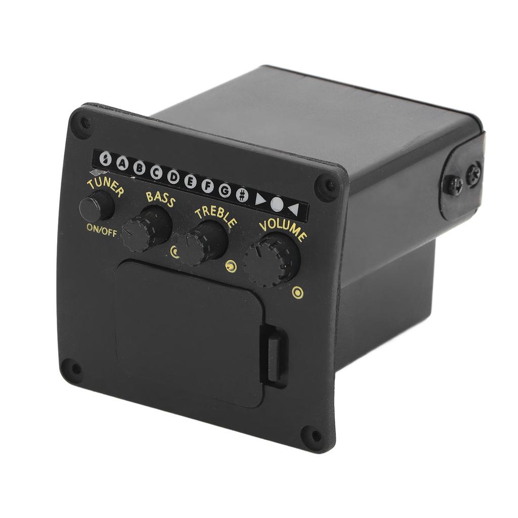 EQ01 Acoustic Guitar Tuner 2 Band EQ Black Guitar Tuner for Practice Stage Studio