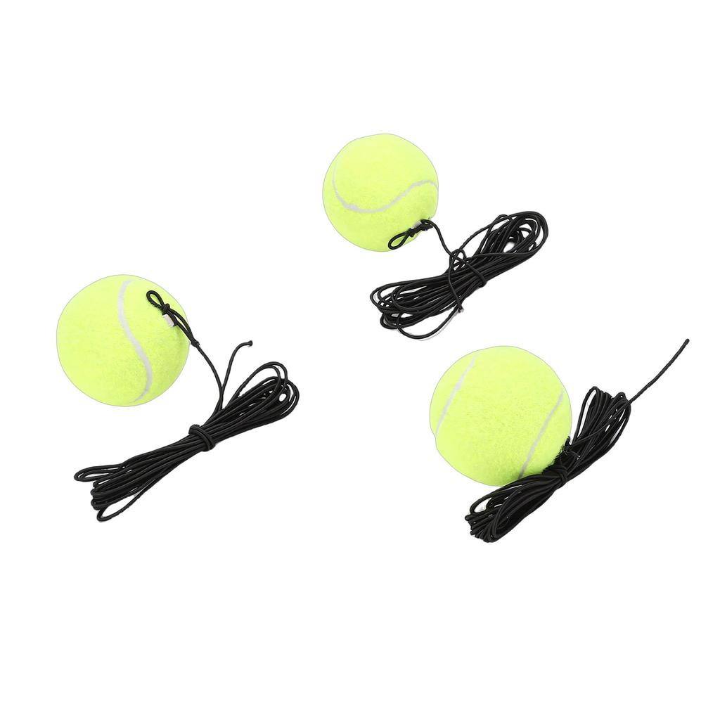 3pcs Tennis Training Balls with Strings Synthetic Fiber Tennis Ball Training Equipment for Self Practice Tool