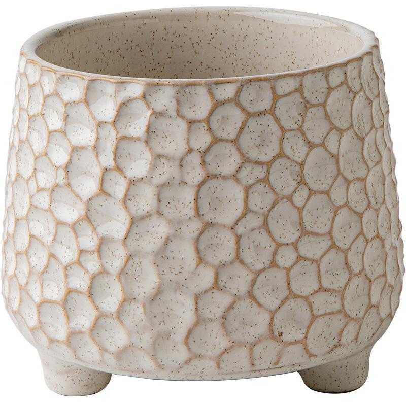 Fun Pine Cone Shape Three-Legged Ceramic Storage Tank Kitchen Tool Tube Personalized Characteristics Ornament Tank Export