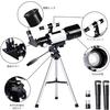 Zmart Astronomical Telescope F30070 Monocular 150x Zoom HD Night Vision Moon Star AZM70300 Stargazing Telescope Mount Objective Lens Eyepiece