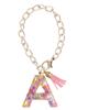 Cute Bottle Chain Letter Charm Accessories Tassel Charm Colorful Heart Initial Keychain Decor Pink Handle Charm for Cup
