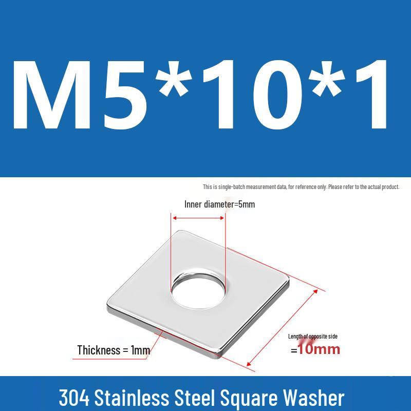 304 Stainless Steel Thickened Square Washer for Curtain Wall (M4-M16)