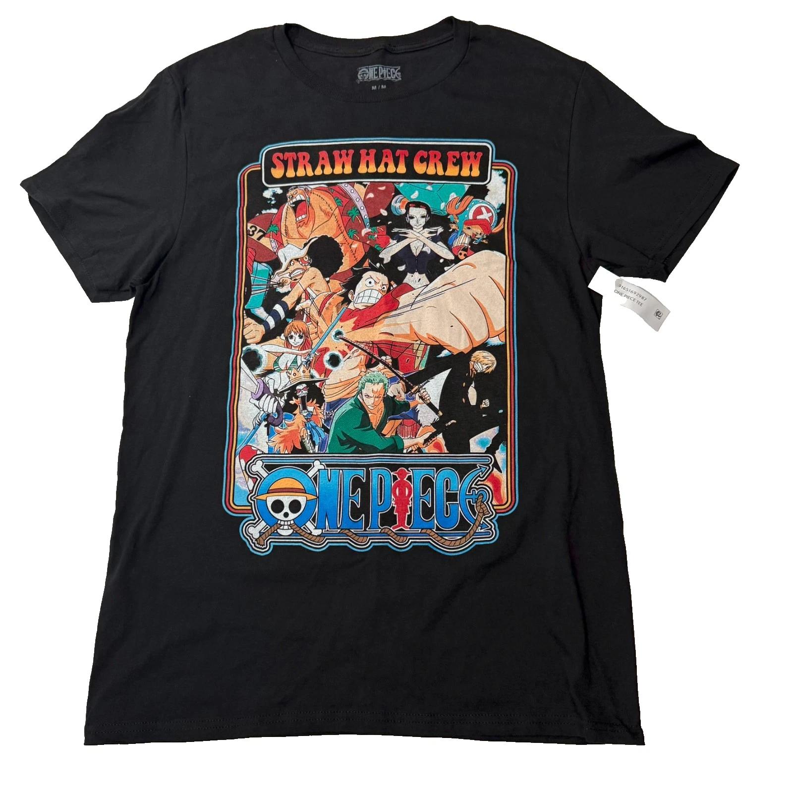 Straw Hat Crew One Piece Men s Medium T Shirt Black M Graphic Tee Anime NWT S