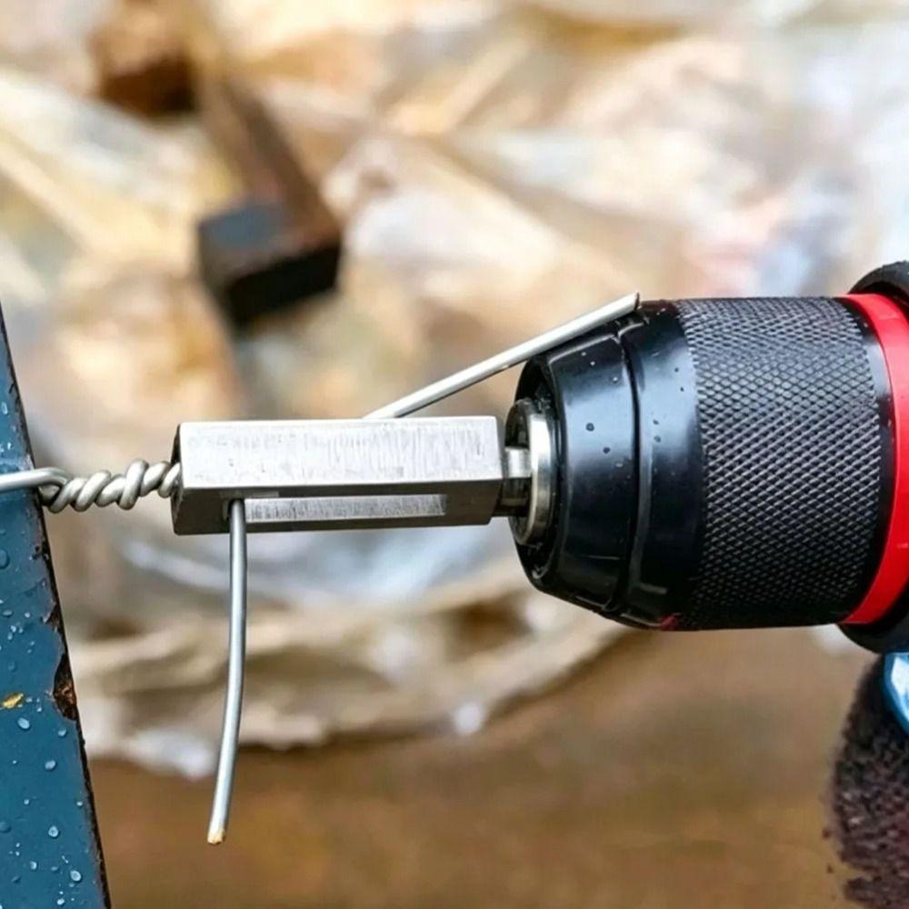 2pcs Large Diameter Multi-Functional Wire Twisting Tool Durable Metal Standard Hexagonal Shank Iron Wire Knotting Connector