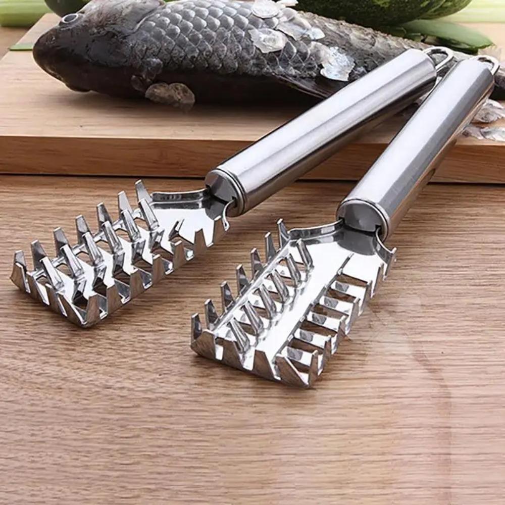 Stainless Steel Fish Scale Remover Rectangular Head Fish Scale Cleaner Seafood Market
