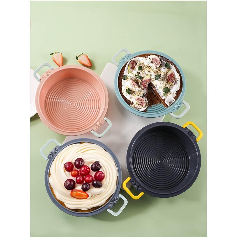 Tvåfärgad Rund Silikonform för Tårta DIY Bakredskap Hushålls Airfryer Bakform