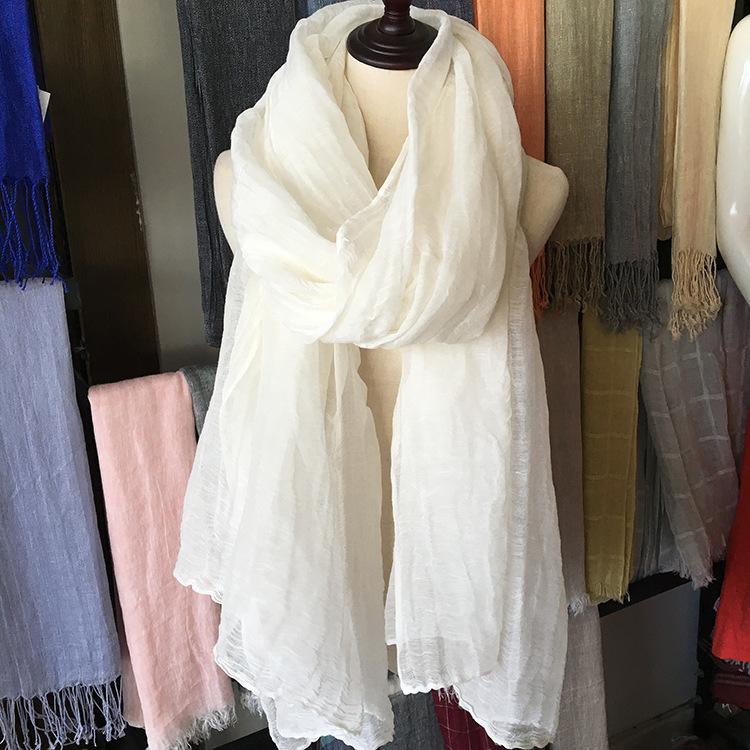 Linen Cotton Large Size Zen Dance Scarf Tara Yarn Plant Dyeing Tie-Dye Batik Hand-Painted Scarf Medium And Long Silk Scarf