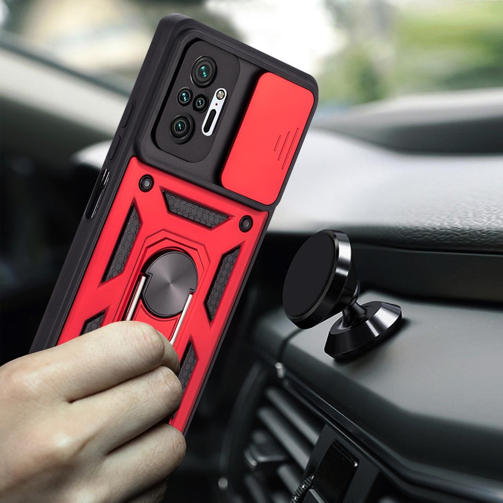 Protection Fashion Shockproof Phone Case For Xiaomi Redmi Note 10 10S Pro Max 5G Rugged Armor Car Magnetic Ring Kickstand Cover