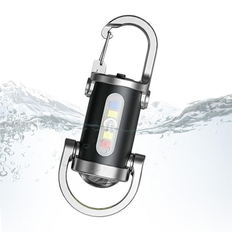 LED Keychain Light USB Charging Small Camping Flashlight Powerful LED Key Chain Lamp for Outdoor Survival Fishing Climbing