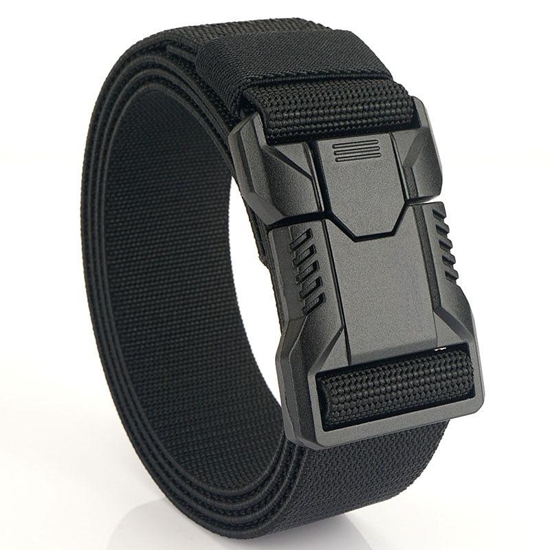 Neue Aluminiumlegierung Schnellverschluss Einsteckbare Schnalle Elastische Gürtel für Männer Strapazierfähiger Taktischer Gürtel Cowboy Outdoor Armee Gürtel Jagd 125cm gray