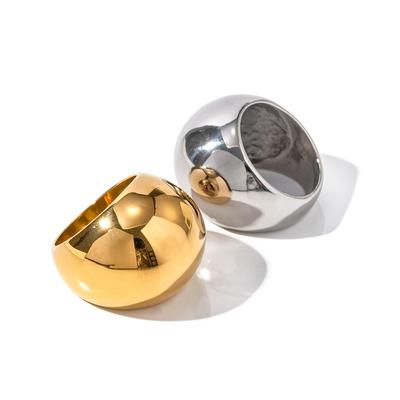 Youthway New  Stainless Steel Exaggerated Ball Ring For Women Metal Texture Trendy Romantic Waterproof Jewelry Gala Gift