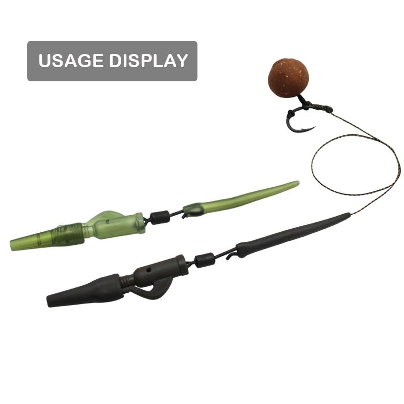 40x Karpfiske tillbehör Säkerhetsblyklämmor Svansgummi Kon Anti-trasselhylsa Snabbytande betesvirvlar För Fiskeutrustning