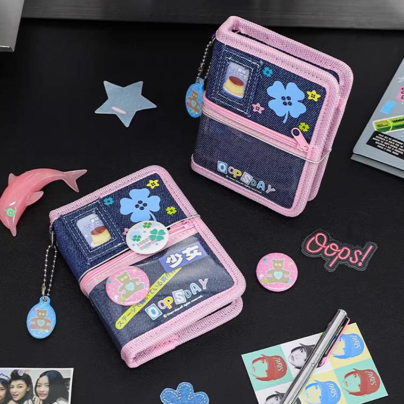 Fotoalbum im amerikanischen Stil mit Stickerei aus Denim, Mini-Fotoalbum M5, 3 Zoll, Kpop-Fotokarten-Sammelalbum, Kartenordner, Neu 2025