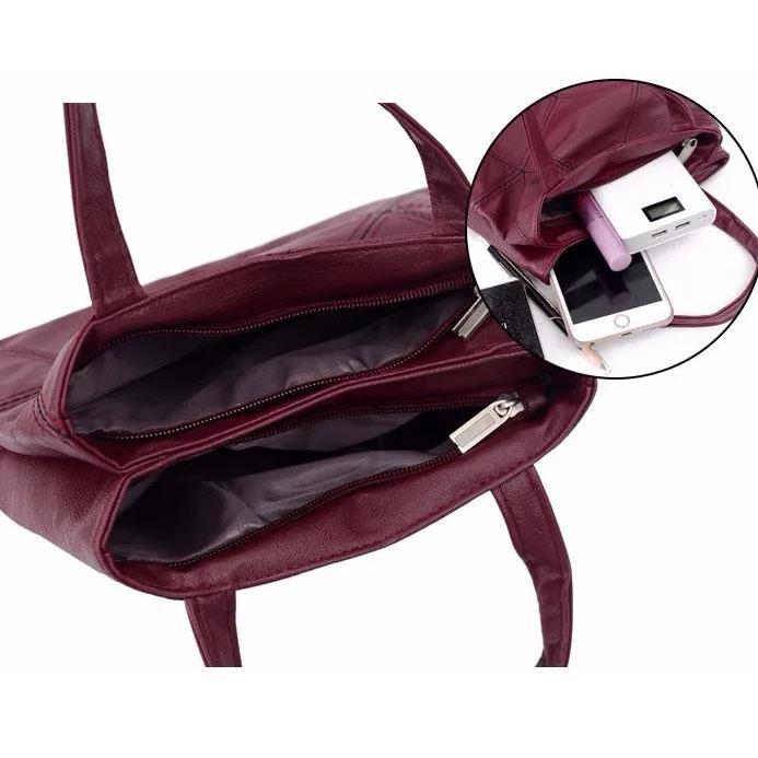 Weiche PU-Handtasche für Damen, einfarbig, strukturiert, quadratische Tasche, vielseitige, lässige Geldbörse, Vintage-Einkaufstasche