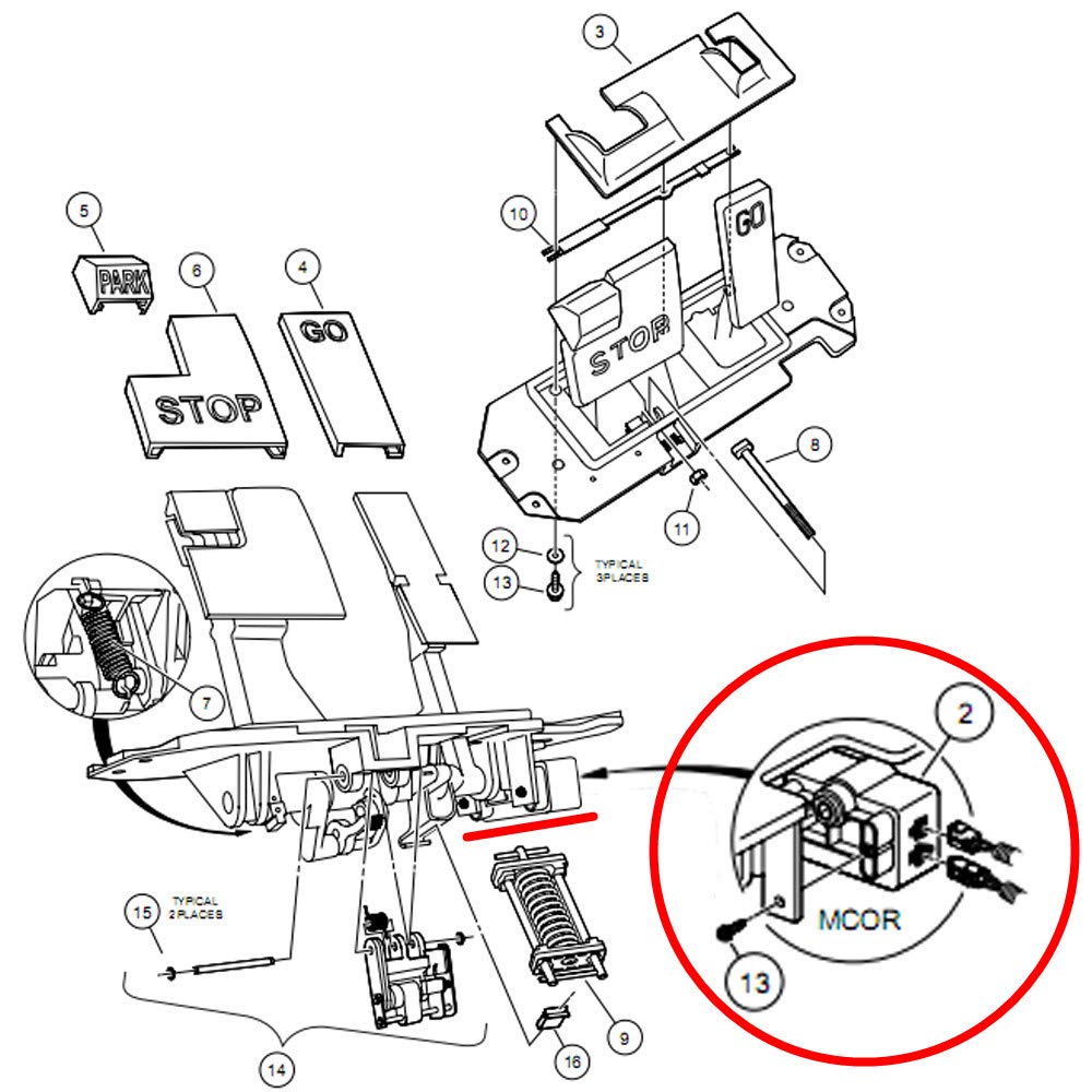 Golf Cart Throttle Potentiometer Accelerator MCOR Motor Controller For Club Car Precedent Golf Cart 2004-2011 102528501