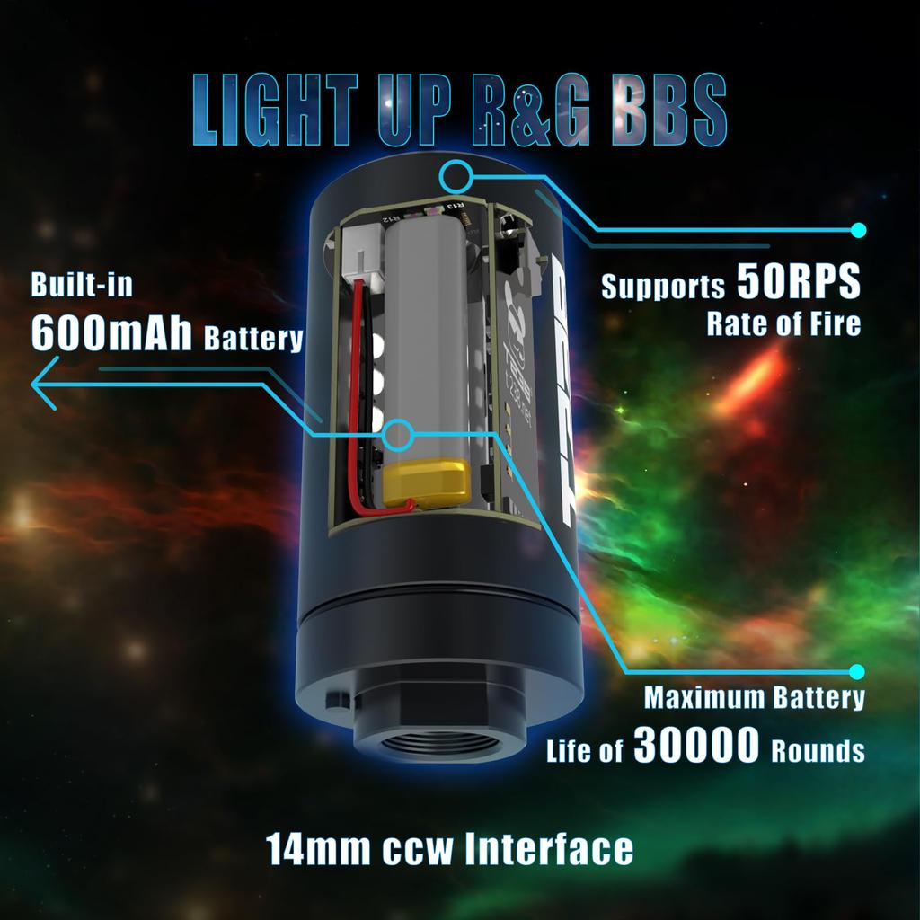 T238-LITE R&G Airsoft Tracer Unit, Spitfire Tactical Mündungsfeuer-Simulator für Airsoft/Gel-Blaster, 14mm CCW Gewindeanschluss