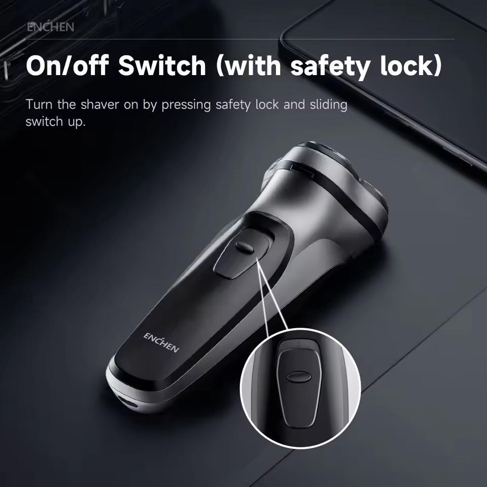 Xiaomi ENCHEN Blackstone Electrical Rotary Shaver 3D Floating Blade Washable Type-C USB Rechargeable Shaving Beard Machine
