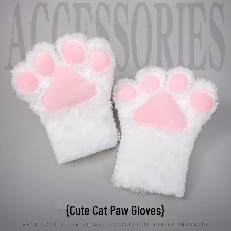 Japanese Cute Plush Cat Paw Cosplay Gloves