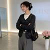 Light and short rhombus cotton-padded clothes for women's autumn and winter new V-neck liner cotton clothes jacket for small people to keep