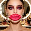 Photo Booth Props Funny Red Lip Face Masque, Big Sausage Mouth Cosplay Prop, Comfortable Wearable Novelty Prank Lips Gag Toy for Halloween Party