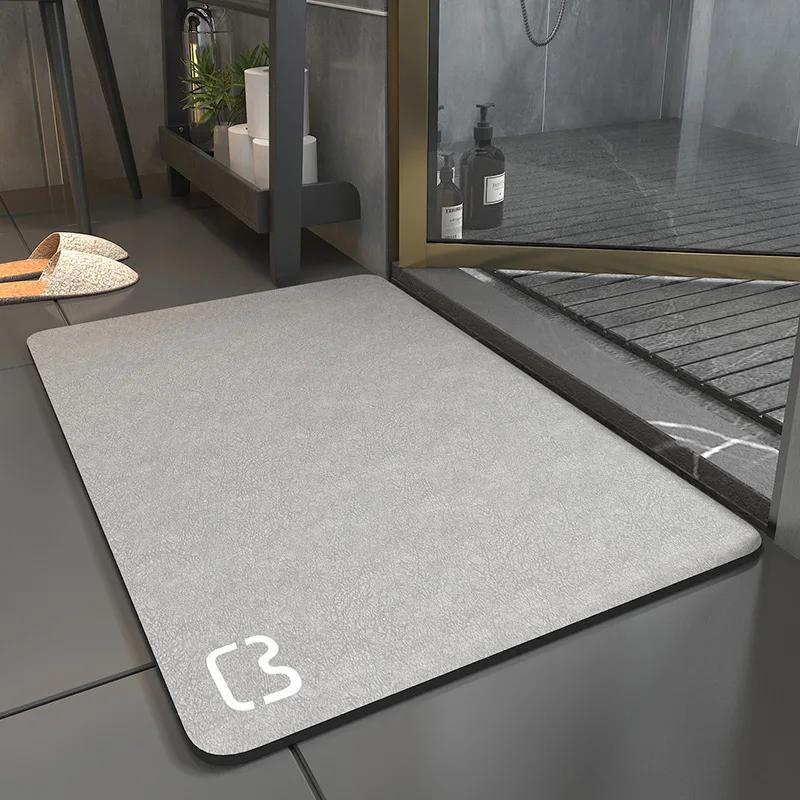 Bathroom Anti-Slip Mat Diatom Mud Absorbent Pad Nordic Style Toilet Floor Mat Soft Diatomite Bathroom Toilet Carpet Quality