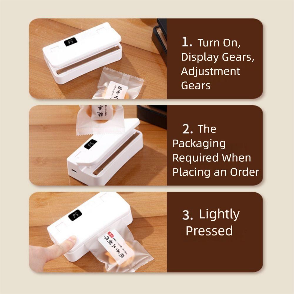 2 in 1 Heißsiegelmaschine Tragbarer Küchen-Lebensmittelversiegler Mini-Beutel-Heißsiegelgerät Haushalt