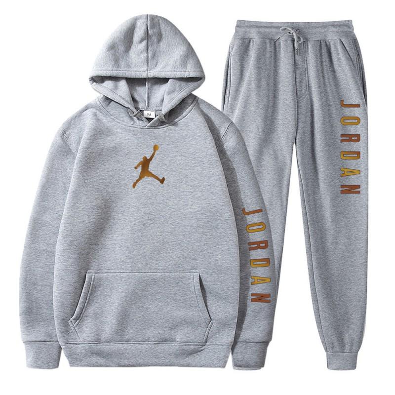 Mens Sportswear Set Hooded Fleece Sweatshirt Pants Casual Outfit Fall