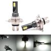 60W White 6000K H4 9003 HB2 12-LED 12V-24V Hi/Lo Beam Headlight DRL Fog Lamp Driving Light Bulb for Motorcycle  2pc